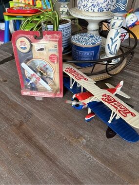 Pepsi-Cola Kids 1930s Biplane Toy - Red, White & Blue- set